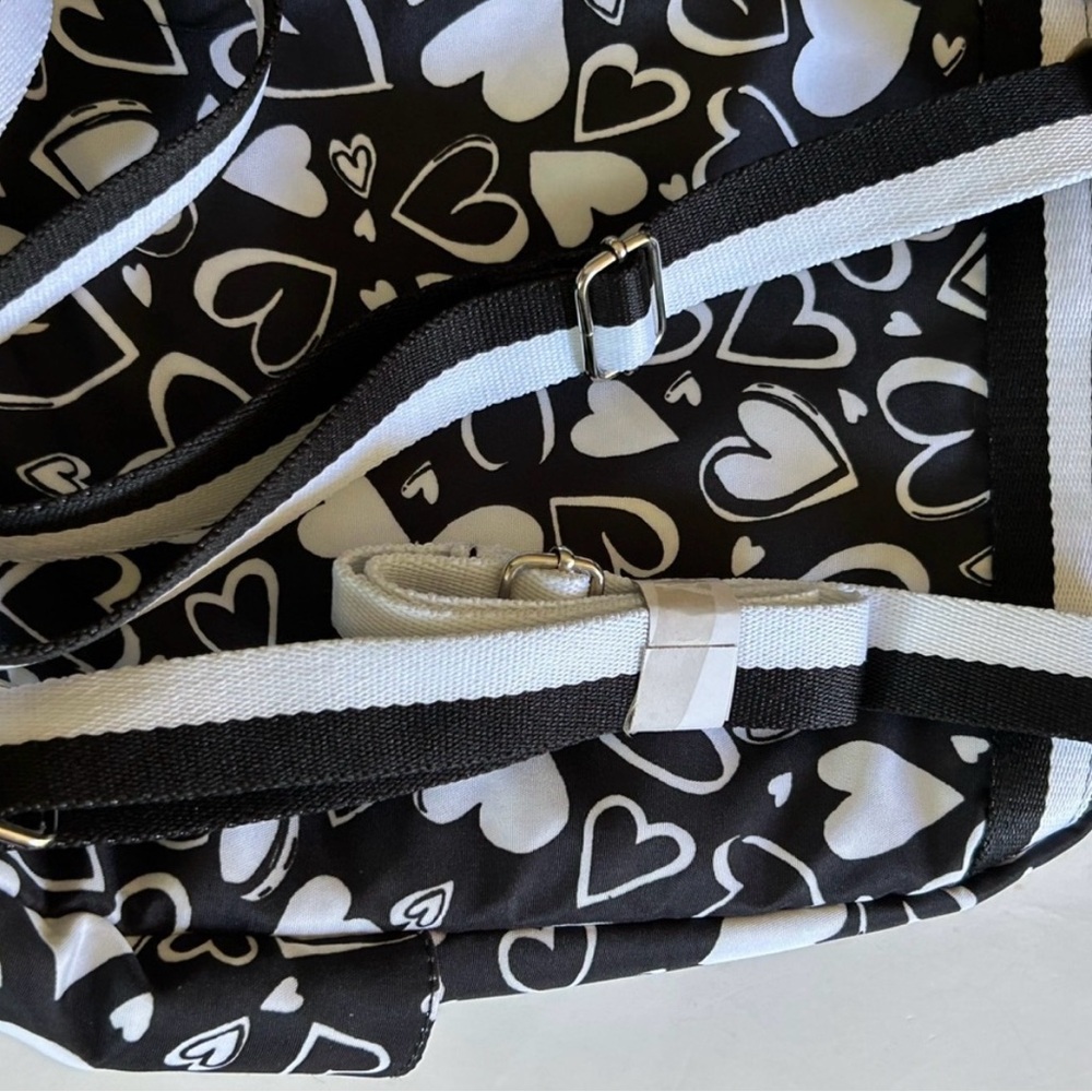 Brighton Black and White Heart Backpack New without tags. cute! Retails $150! - Picture 4 of 12
